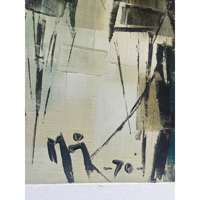 Modern Oil Painting on Canvas Representing the Port of La Rochelle 1970 France For Sale - Image 3 of 3