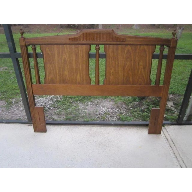 1970s Vintage Contemporary Wood Queen Headboard Augusta Staunton Pecan For Sale - Image 11 of 12