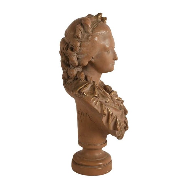 Mid 20th Century Ceramic Bust of Marie Antoinette After Carrier-Belleuse French Classical Sculpture For Sale - Image 5 of 10