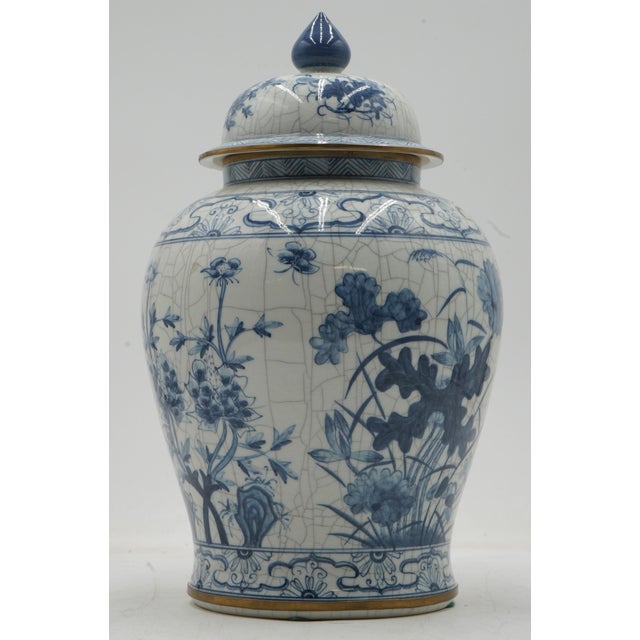 Age: Approx. 30 Years Old Details: Ginger Jar Form High Quality Construction Crackle Paint Glaze Chinoiserie Style Offered...