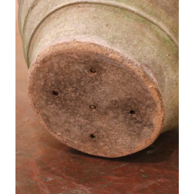 19th Century Italian Three-Handled Ribbed Terracotta Olive Jar For Sale - Image 10 of 10