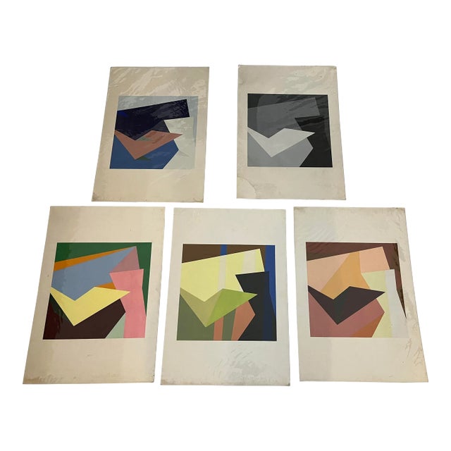 Set of 5 1988 Abstract Silkscreen Studies by Gidon Ben Dor For Sale