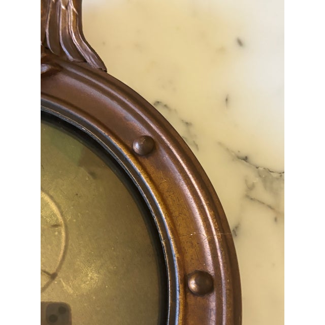 Small Scale Antique Federal Revival Giltwood Eagle Convex Bullseye Mirror (#1 of 2 Listed) For Sale - Image 9 of 17