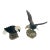 1960s Pair Eagle Semiprecious Stones Birds Sculptures on Pirite Bases For Sale