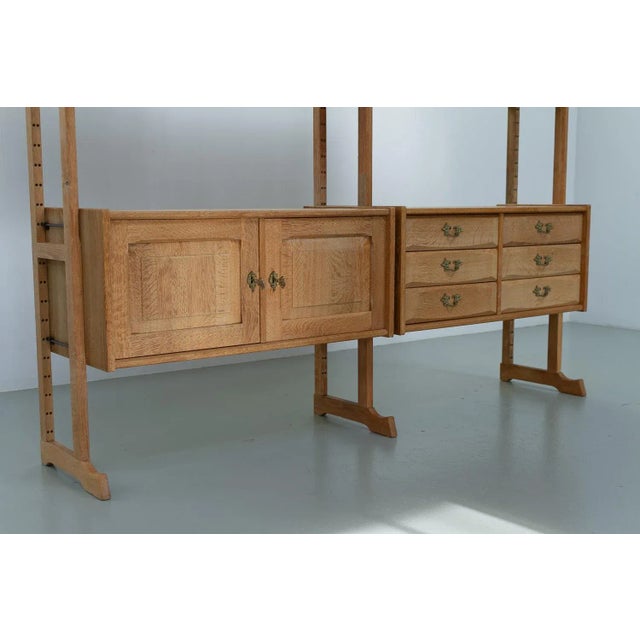 Wood Danish Freestanding Oak Bookcase by Henning Kjærnulf for Nyrup Møbler, 1960s For Sale - Image 7 of 18