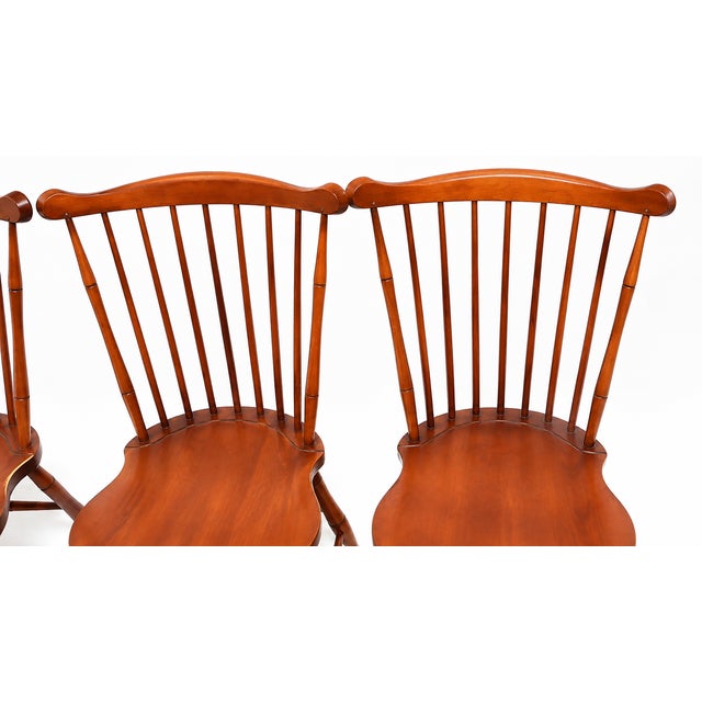 Authentic Stickley Sold Wood 6 Spindle-Back Windsor Chairs For Sale In Tampa - Image 6 of 18