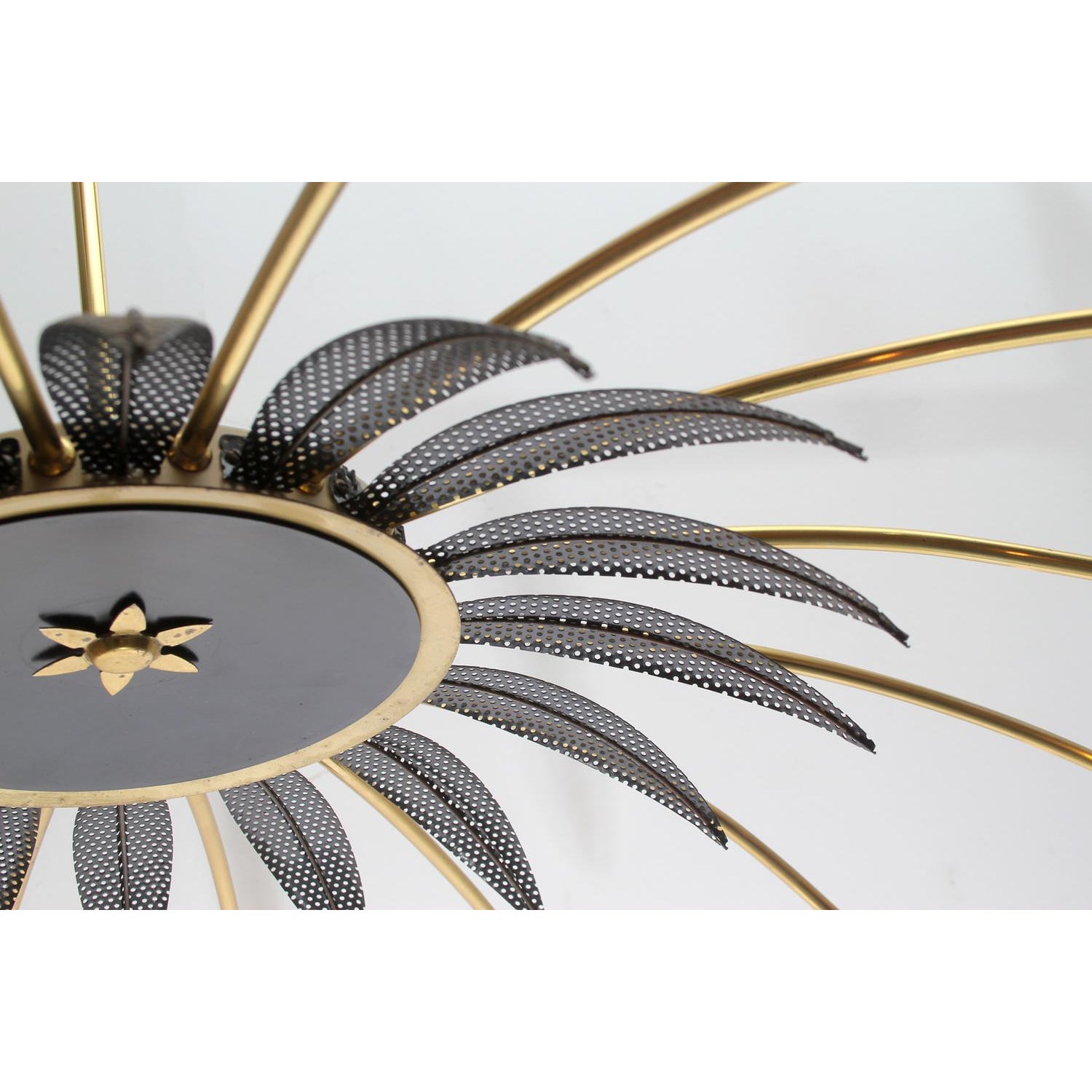 Vintage Brass 16-Arm Sputnik Chandelier 1950s