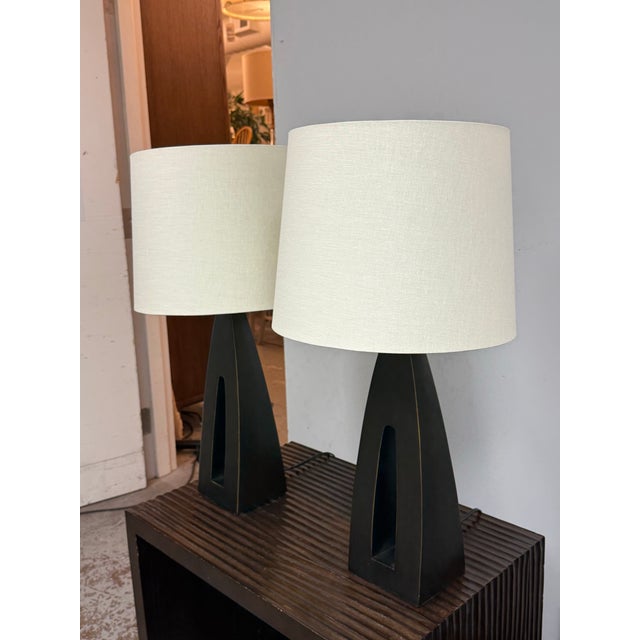 Metal Crate & Barrel Sylvan Table Lamps, Pair For Sale - Image 7 of 12