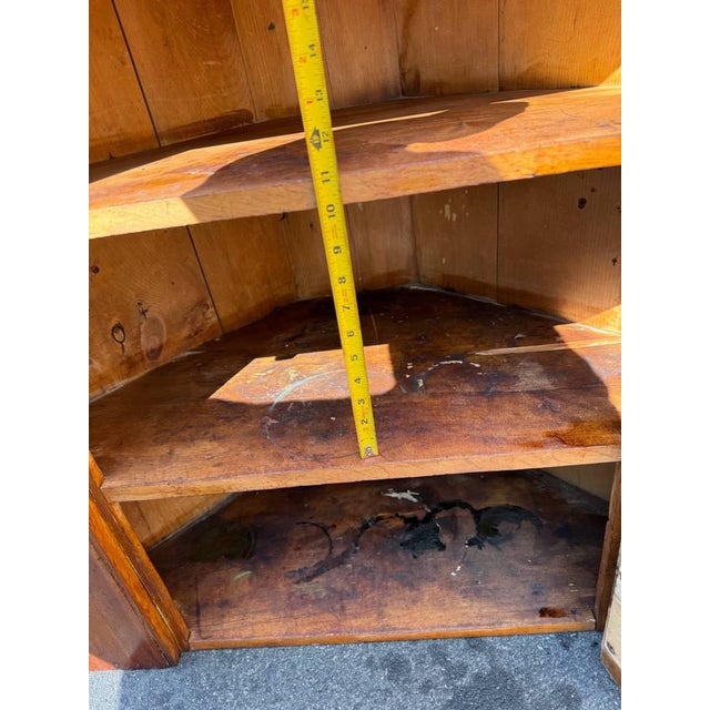 19th Century Antique Early American Primitive Style Corner Cabinet For Sale - Image 5 of 17