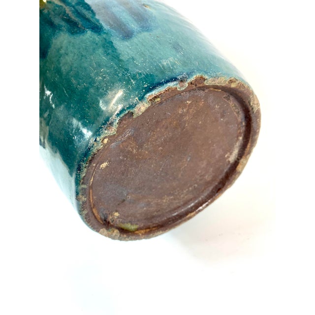 Early 19th Century Early 19th Century Green Blue Iridescent Vase For Sale - Image 5 of 10