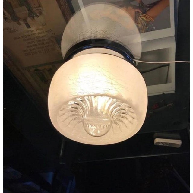 1970s Vintage Ceiling Light in Glass Murano with Chrome Structure from Mazzega, Italy, 1970 For Sale - Image 5 of 7
