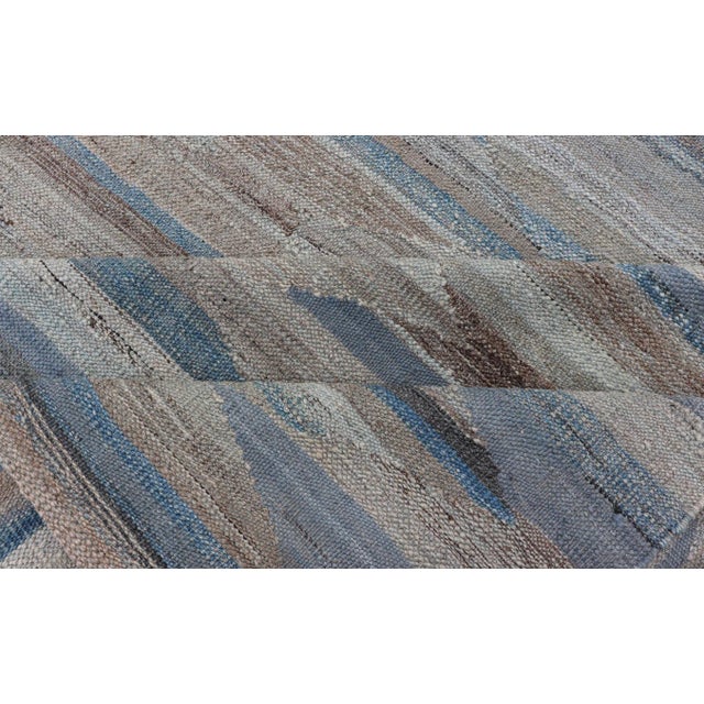 Hand Woven Diamond Modern Kilim Geometric by Keivan Woven Arts 8'10 X 11'10 For Sale - Image 12 of 13