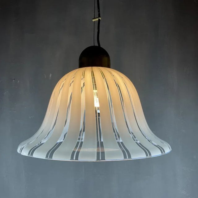 Vintage White Murano Pendant Lamp, Italy, 1970s For Sale - Image 7 of 11