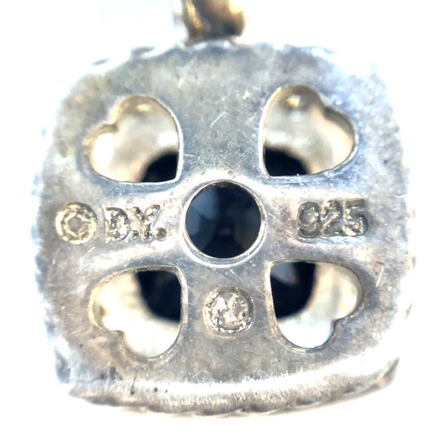 Early 21st Century David Yurman Sterling Silver Onyx & Diamond Pendant Necklace For Sale - Image 5 of 6