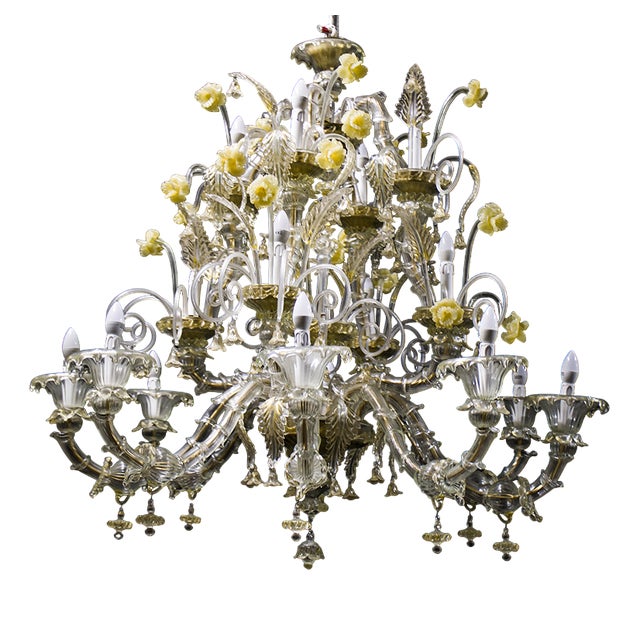 Murano Glass Chandelier, 1950s For Sale