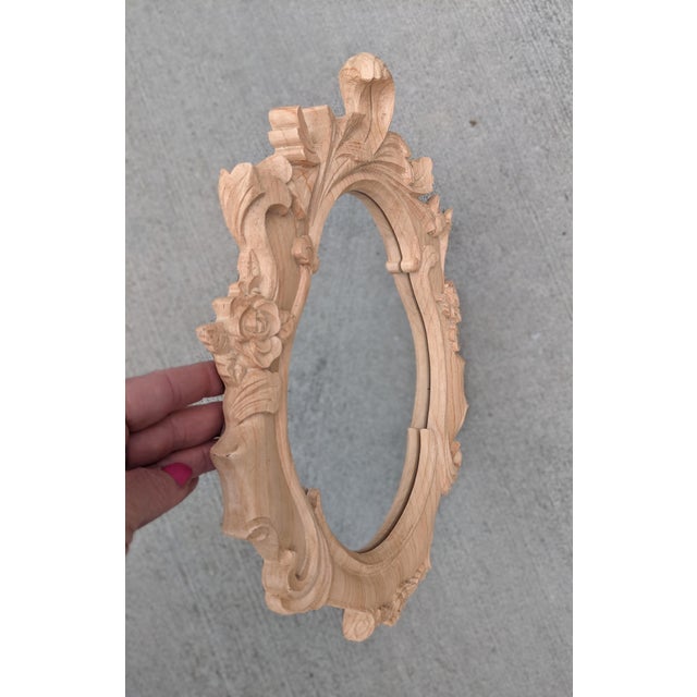 Early 21st Century Ornate Wooden Carved Whimsical Wall Mirror For Sale - Image 5 of 8