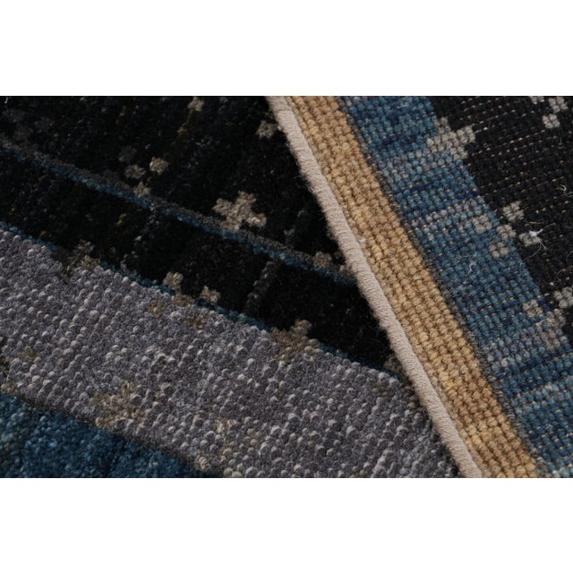Textile Rug & Kilim’s Persian Rug With Black, Blue and Purple Geometric Patterns For Sale - Image 7 of 7