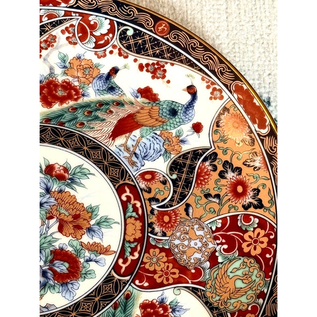 Vintage Japanese Arita Yaki Plate, Adorned With Peacocks For Sale - Image 4 of 8
