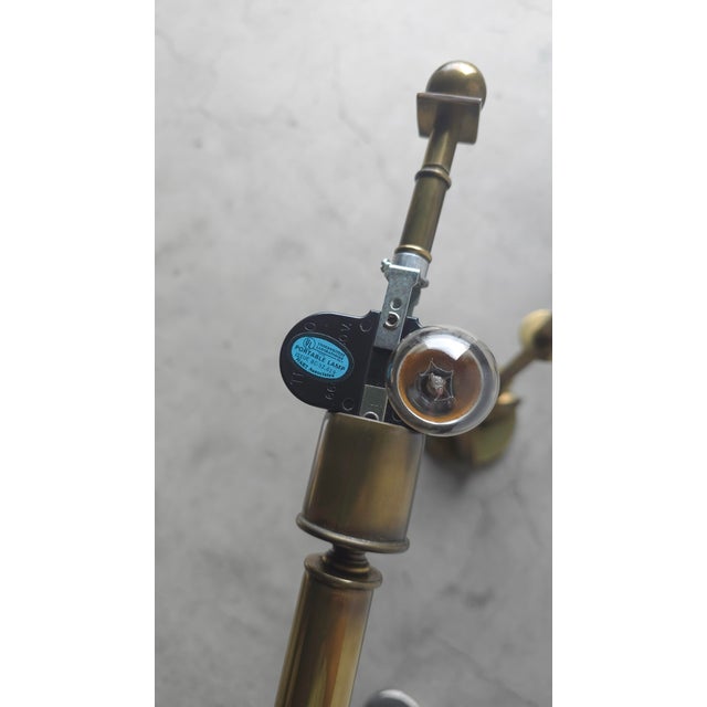 Brass Mid Century Aged Brass Table Lamps by Hart Associates - A Pair For Sale - Image 8 of 10