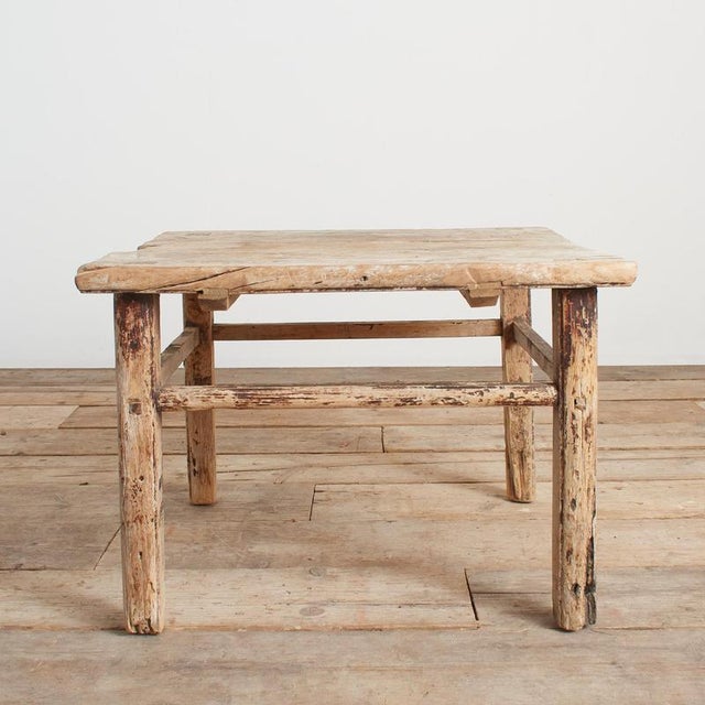 Vintage Rustic Square Coffee Table, 1920s For Sale - Image 9 of 10