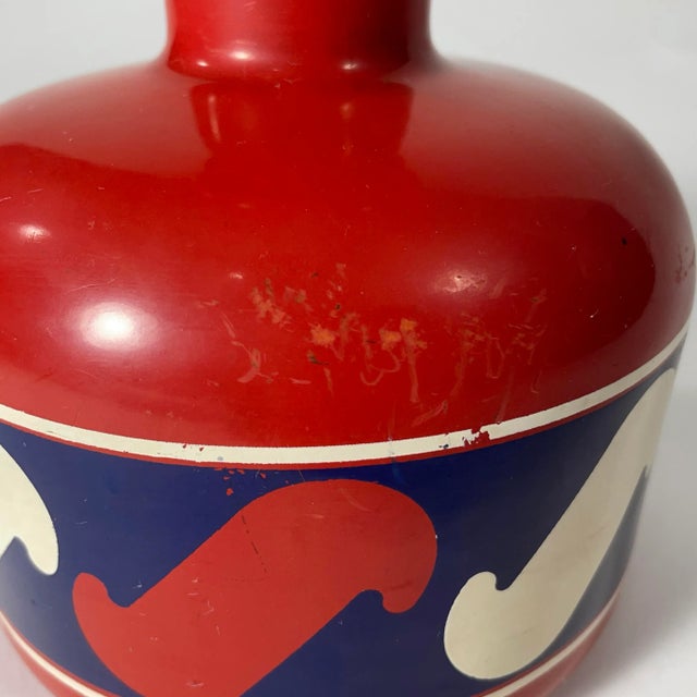 Italian Mod Painted Glass Decanter For Sale - Image 4 of 7