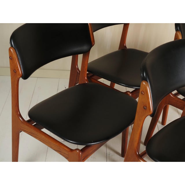 Maroon Model 49 Dining Chairs by Erik Buck for O.D. Furniture, 1960, Set of 4 For Sale - Image 8 of 18