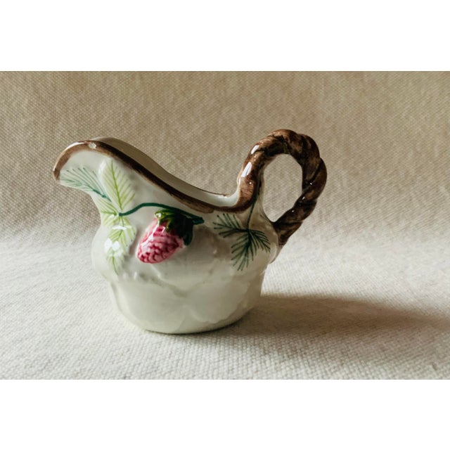 Italian Vintage Italian Majolica Handpainted Strawberry Set For Sale - Image 3 of 12