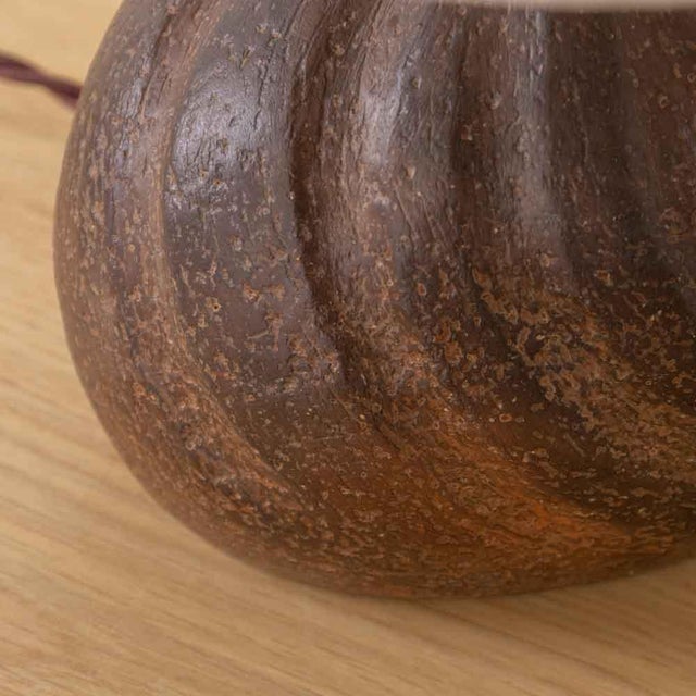 Brown 1960s French Artisan Terrcotta Lamp For Sale - Image 8 of 11