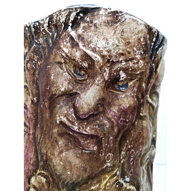 Vintage Hand-Painted Vase with Faces attributed to Tullio Dalbisola, 1960s For Sale - Image 12 of 18