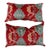 Pair of Red Ikats Pillows rug no. i141 For Sale