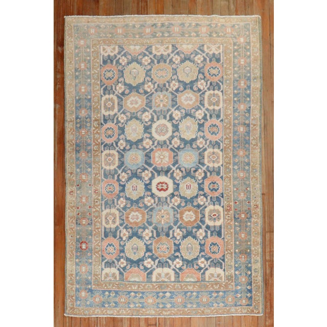 Textile Antique Zabihi Collection Persian Decorative Blue Rug - 4'6" x 6'5" For Sale - Image 7 of 8