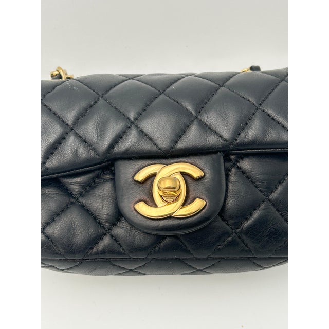 Extra Mini Black Chanel Flap Bag For Sale - Image 9 of 10