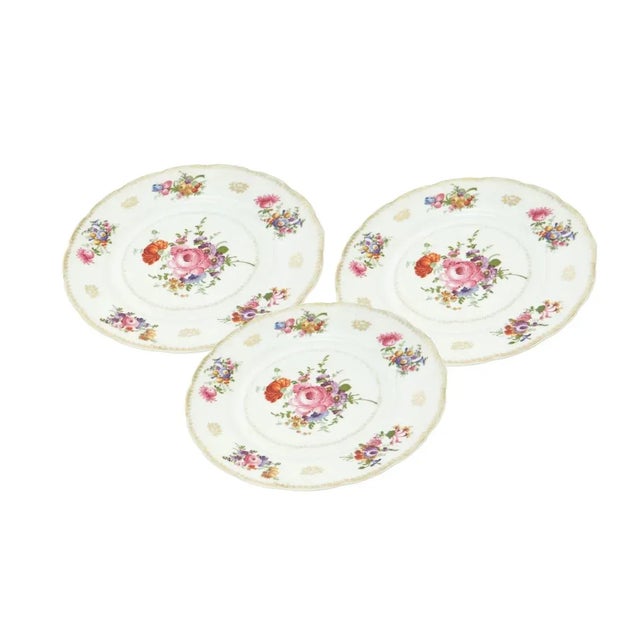 Ceramic Porcelain Transfer Decorate / Gilt Dinner Service Plate for 11 People For Sale - Image 7 of 12