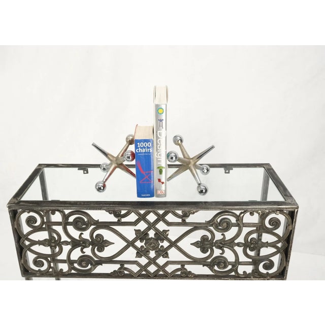 Mid-Century Modern Pair of Large Chrome Jacks Book Ends For Sale - Image 3 of 13