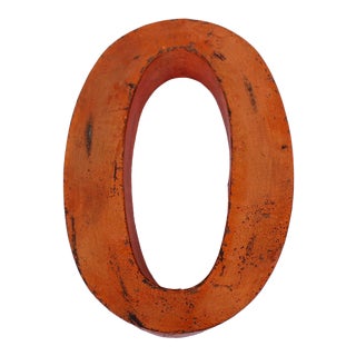 Metal Letter "0" in Orange For Sale