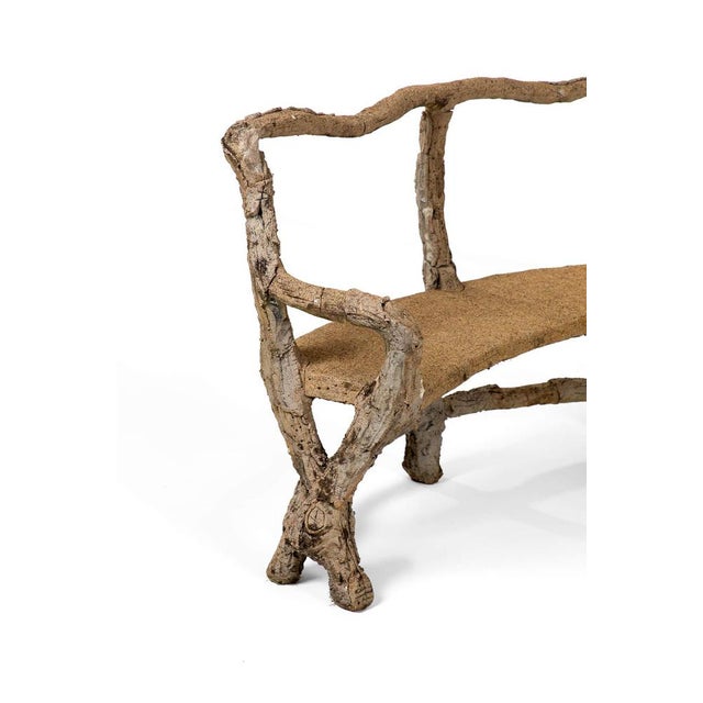 Brown French Faux Wood Stone Benches, Set of 3 For Sale - Image 8 of 18