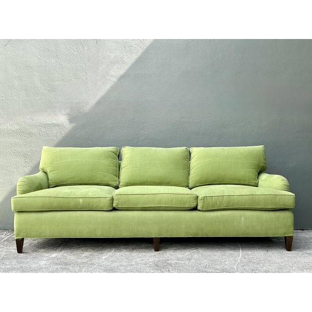 Vintage Baker Chartreuse Roll Arm Sofa For Sale In West Palm - Image 6 of 12