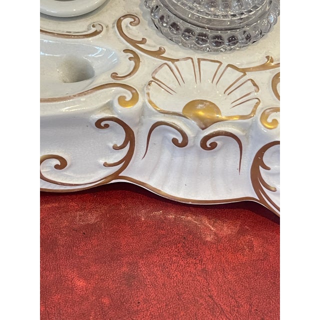 Art Nouveau Porcelain Inkwell, E. Porcher, Paris France, c.1900 For Sale - Image 12 of 17