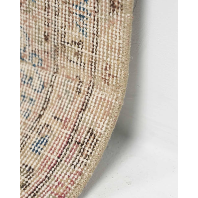 1970s Vintage Turkish Oushak Handmade Wool Cotton Blue Area Rug For Sale - Image 9 of 11