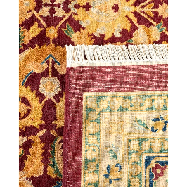 2000 - 2009 Mogul, One-of-a-Kind Hand-Knotted Area Rug in Red, 9' 1" x 12' 1" For Sale - Image 5 of 8