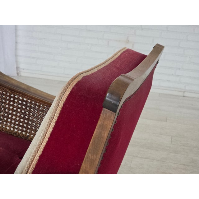 Danish Armchair in Velour and Ash, 1930s For Sale - Image 18 of 18