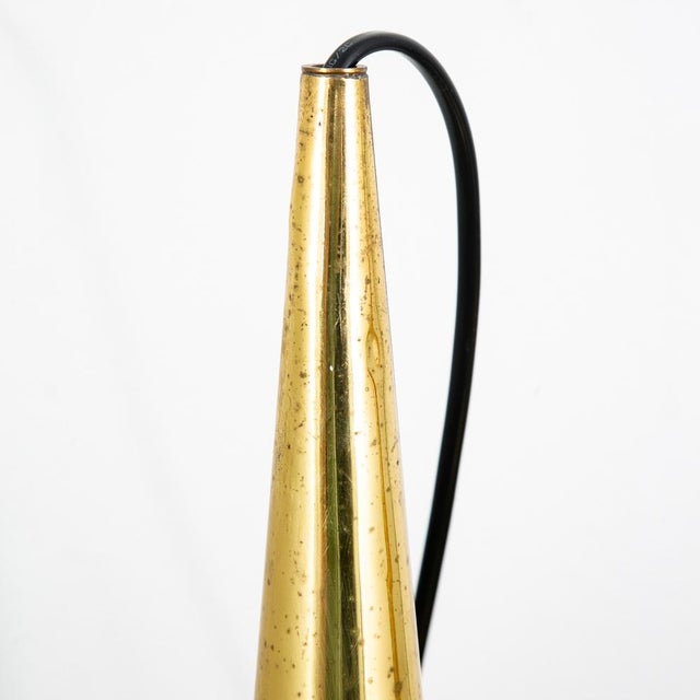 Mid 20th Century Danish Modern Gold Brass Pendant Lights - a Pair Rewired For Sale - Image 10 of 12