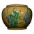 1950s Sancai Yellow Ground Porcelain Jar, Chinese Scholar Figural Scene Pot For Sale