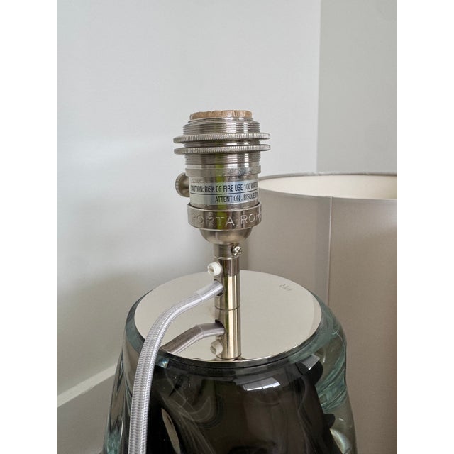 Italian 1960s Porta Romana Obsidian Swirl Lamps - Pair For Sale - Image 3 of 12