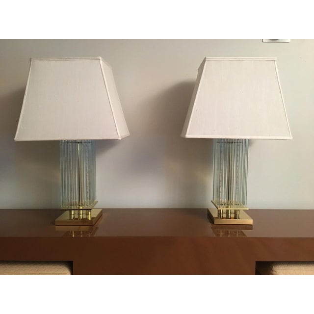 Metal 1980s Gaetano Sciolari Lamp Pair For Sale - Image 7 of 7