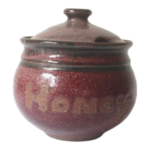 Vintage Studio Pottery Lidded Honey Pot Jar Container Signed