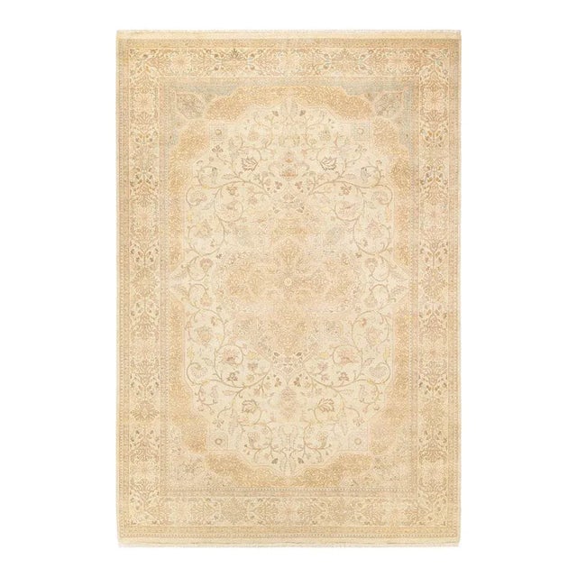 Mogul Collection Hand-Knotted Area Rug - Ivory 6' 3" x 9' 2" For Sale - Image 4 of 4