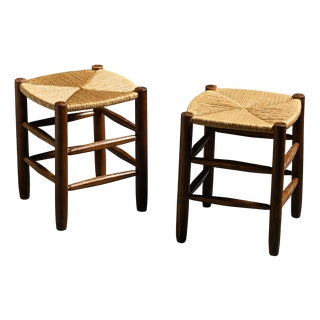 Bauche Stools by Charlotte Perriand for Steph Simon, 1950s, Set of 2 For Sale