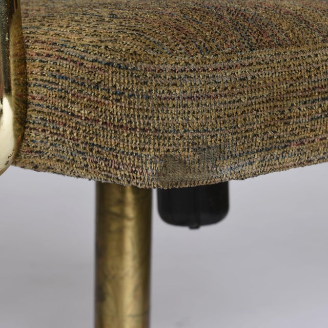 Set of 3 Stoneville Brown Gold and Oak Swivel Armchairs on Casters For Sale - Image 14 of 17