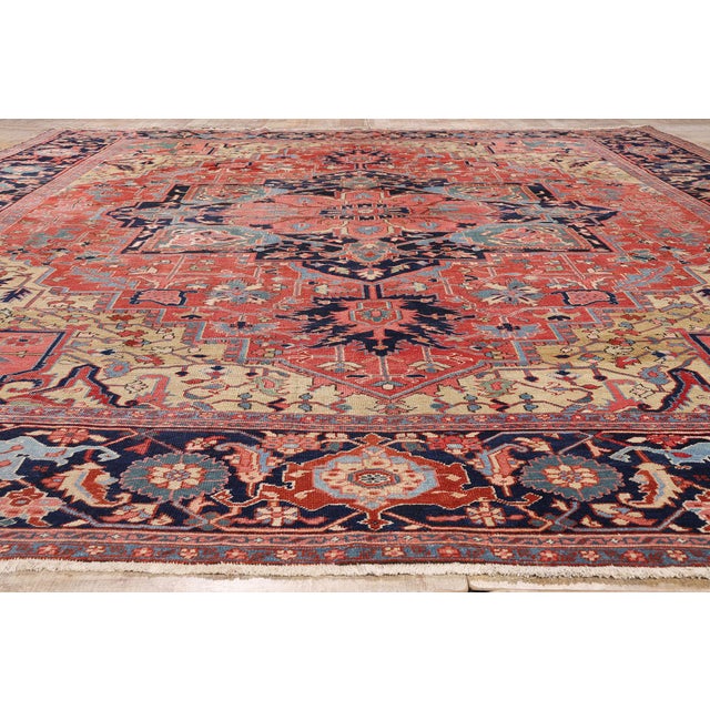 Late 19th Century Persian Heriz Rug, 13'00 X 15'07 For Sale - Image 9 of 10